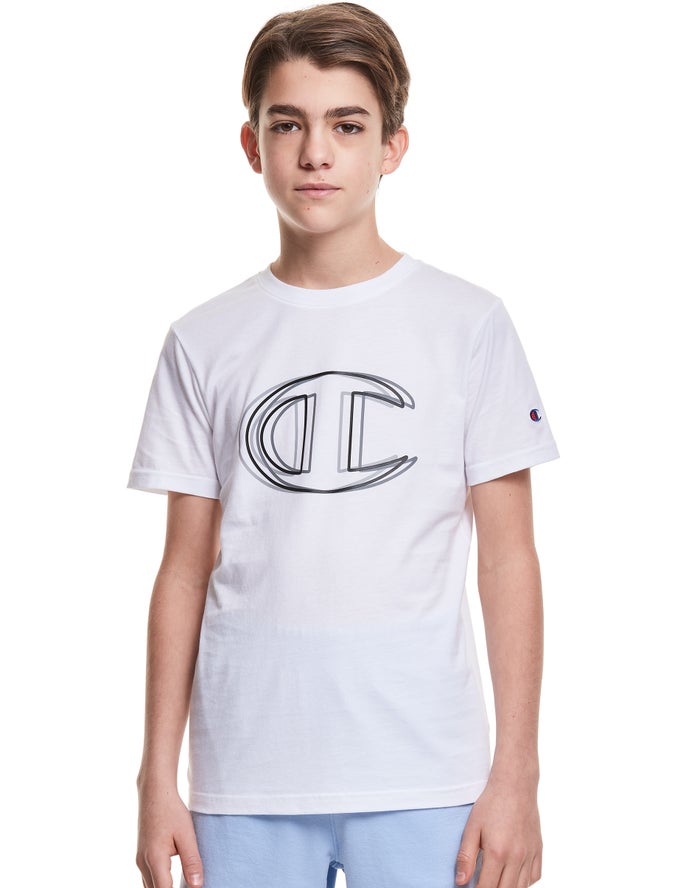 Camiseta Champion Niño - Vibrating C Logo ( Blancas ) 6574829-DQ